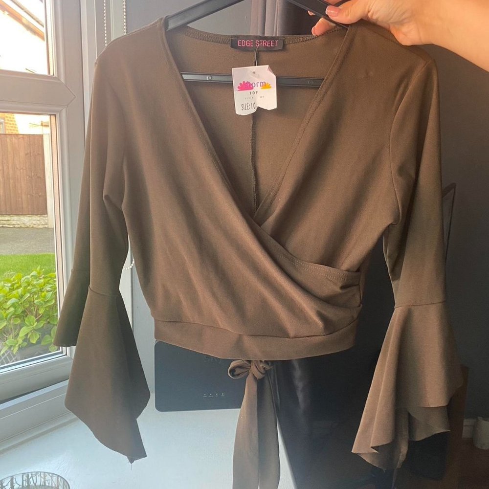 Storm Womens Green and Khaki Crop-top